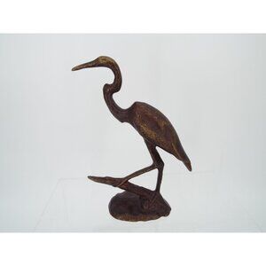 Vintage Nelles 5.75" Bronze Egret Crane Sculpture